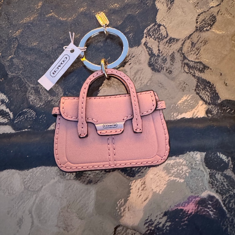 Coach pink purse keychain or bag charm